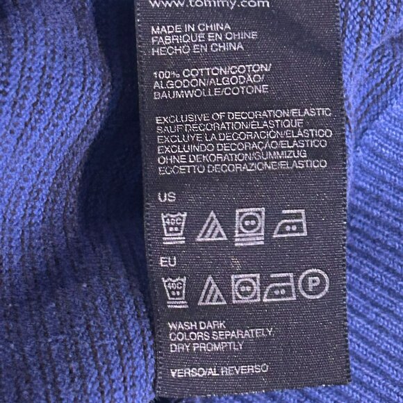 Tommy Hilfiger Men’s Blue Black Striped Pullover V Neck Sweater Size 2X - Picture 7 of 8